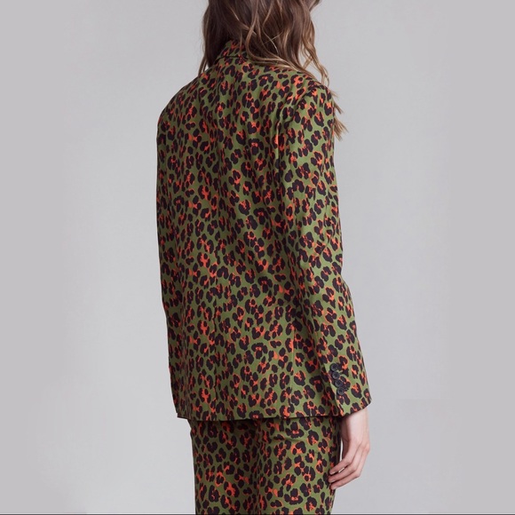 R13 The Kills Alison Mosshart green orange leopard print blazer jacket brand new - Picture 12 of 15